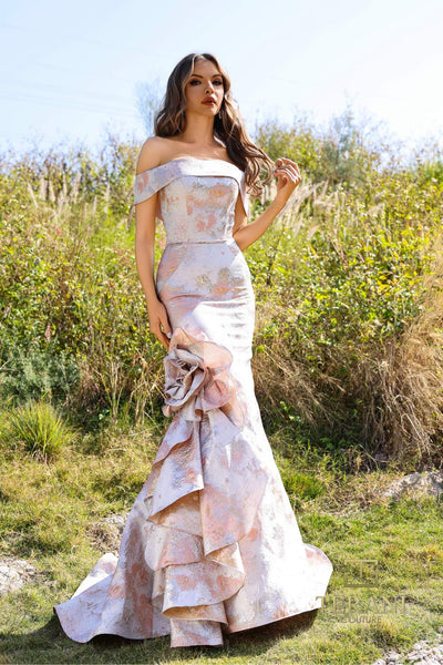 252M5318 - Mermaid Off Shoulder Mermaid Long MOB Dress