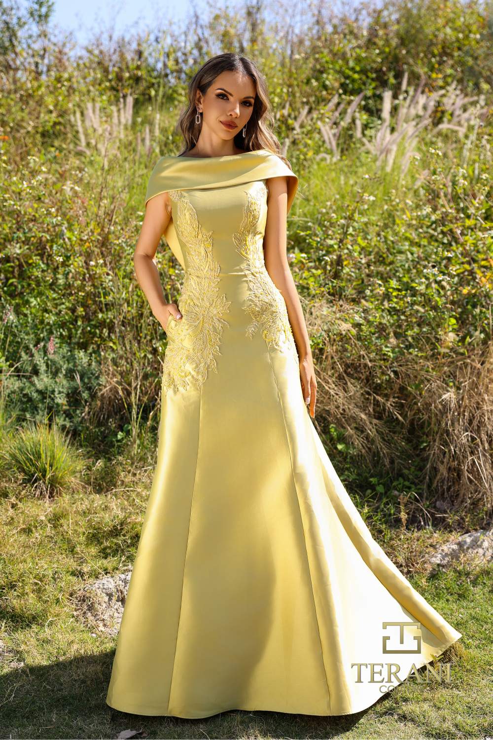 yellow mob dress 252M5356