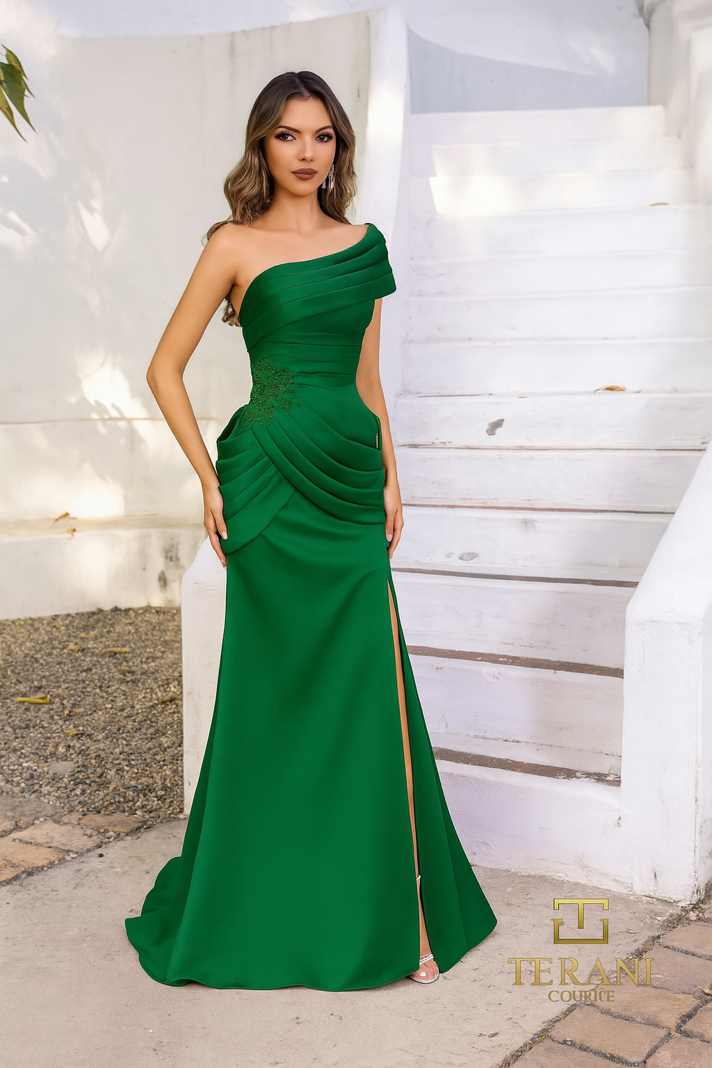252E5180 - Fit and Flare Long Evening Dress