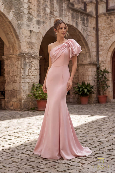 252E5514 - Fit and Flare Long Evening Dress
