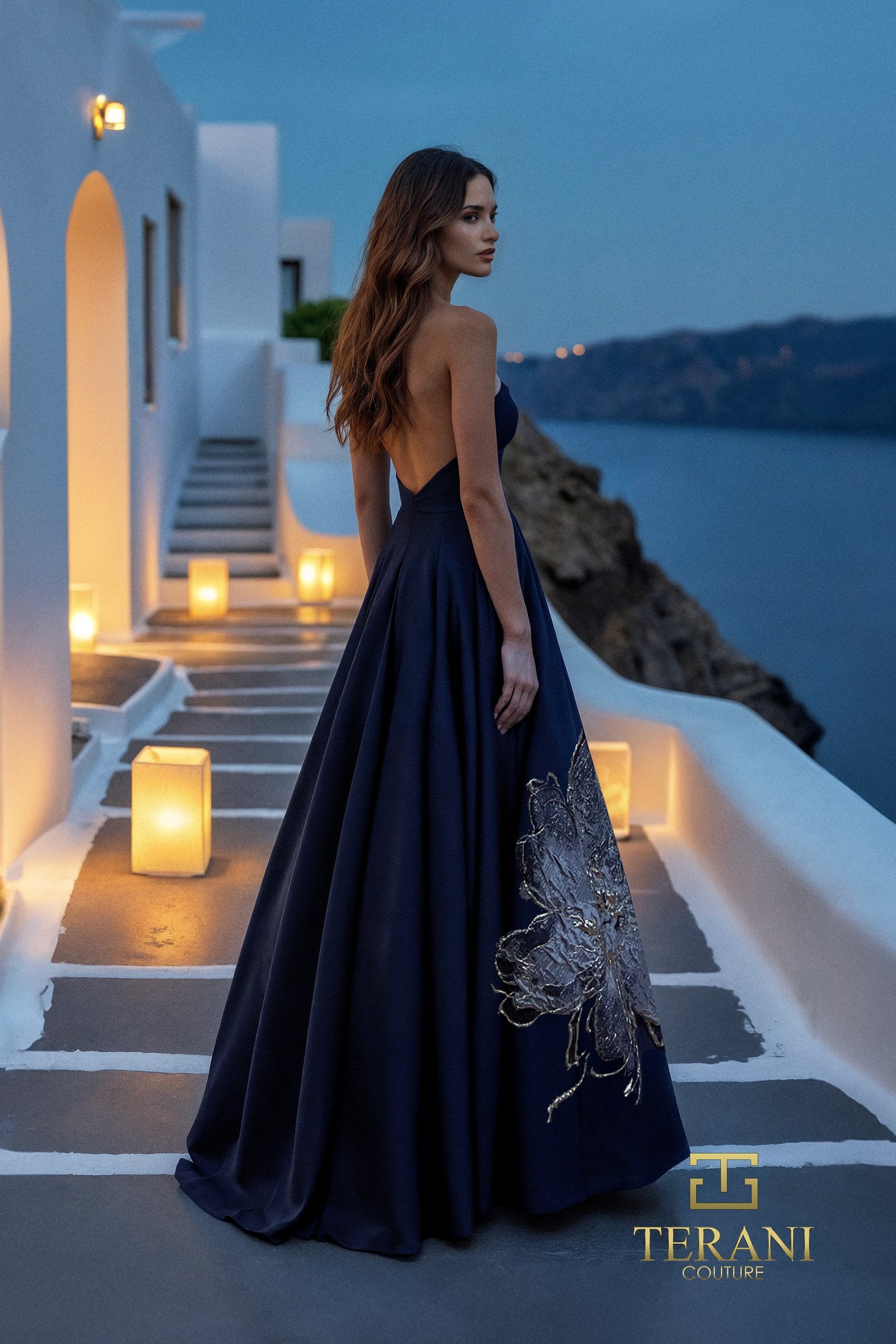 Straight Neck Satin Ballgown - 261E6544