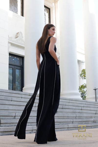 Deep V Crepe/Scuba Jumpsuit - 261E6743