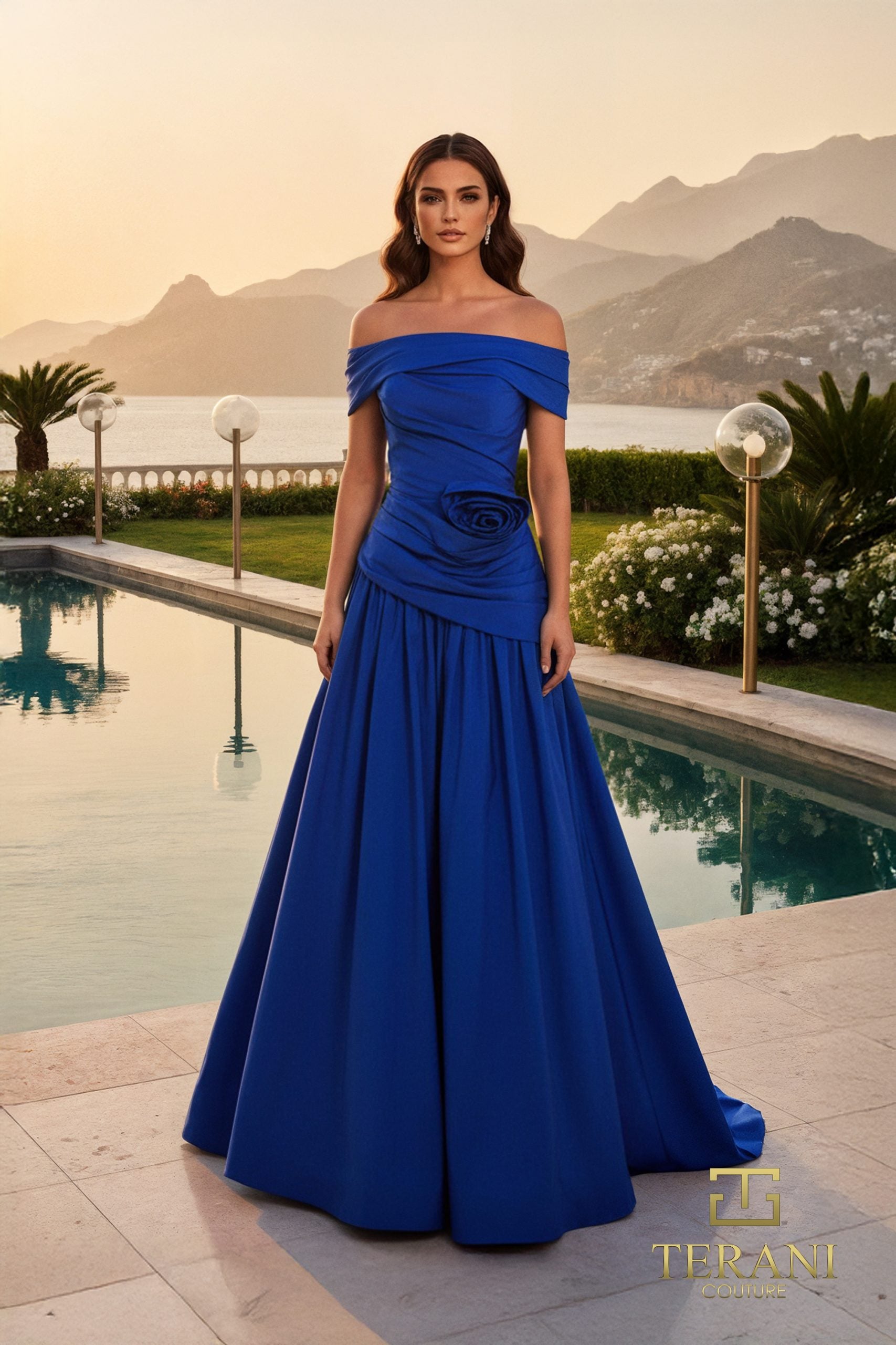 Off-Shoulder Matte Tafetta Ballgown - 261M6419