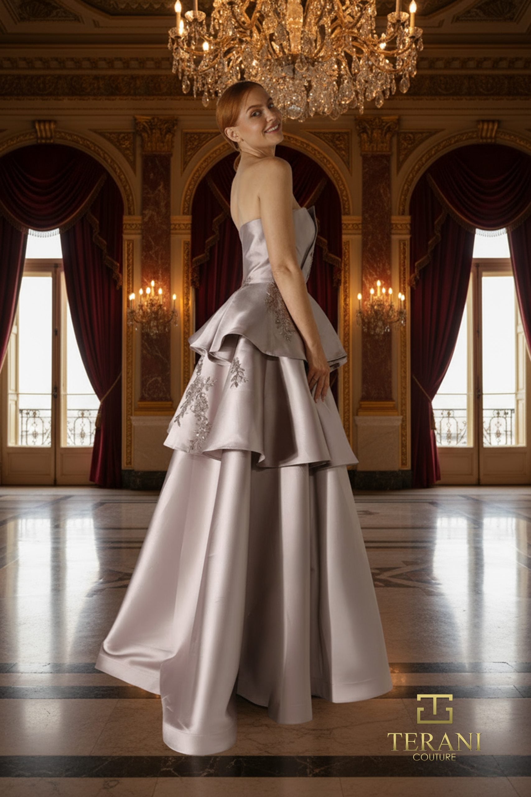Straight Neck Mikado Ballgown - 261M6420