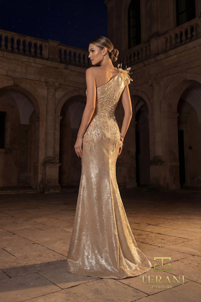 One-Shoulder Long Evening Dress - 262E7062