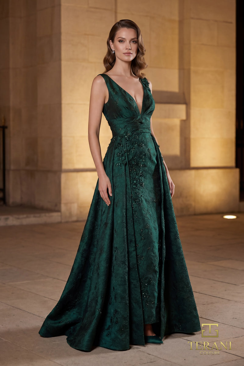 V-Neck Long Evening Dress - 262E7138