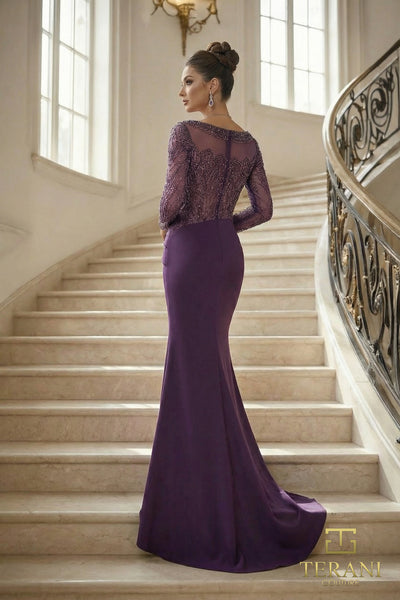 Round Neck Long Mother of the Bride Dress - 262M7293