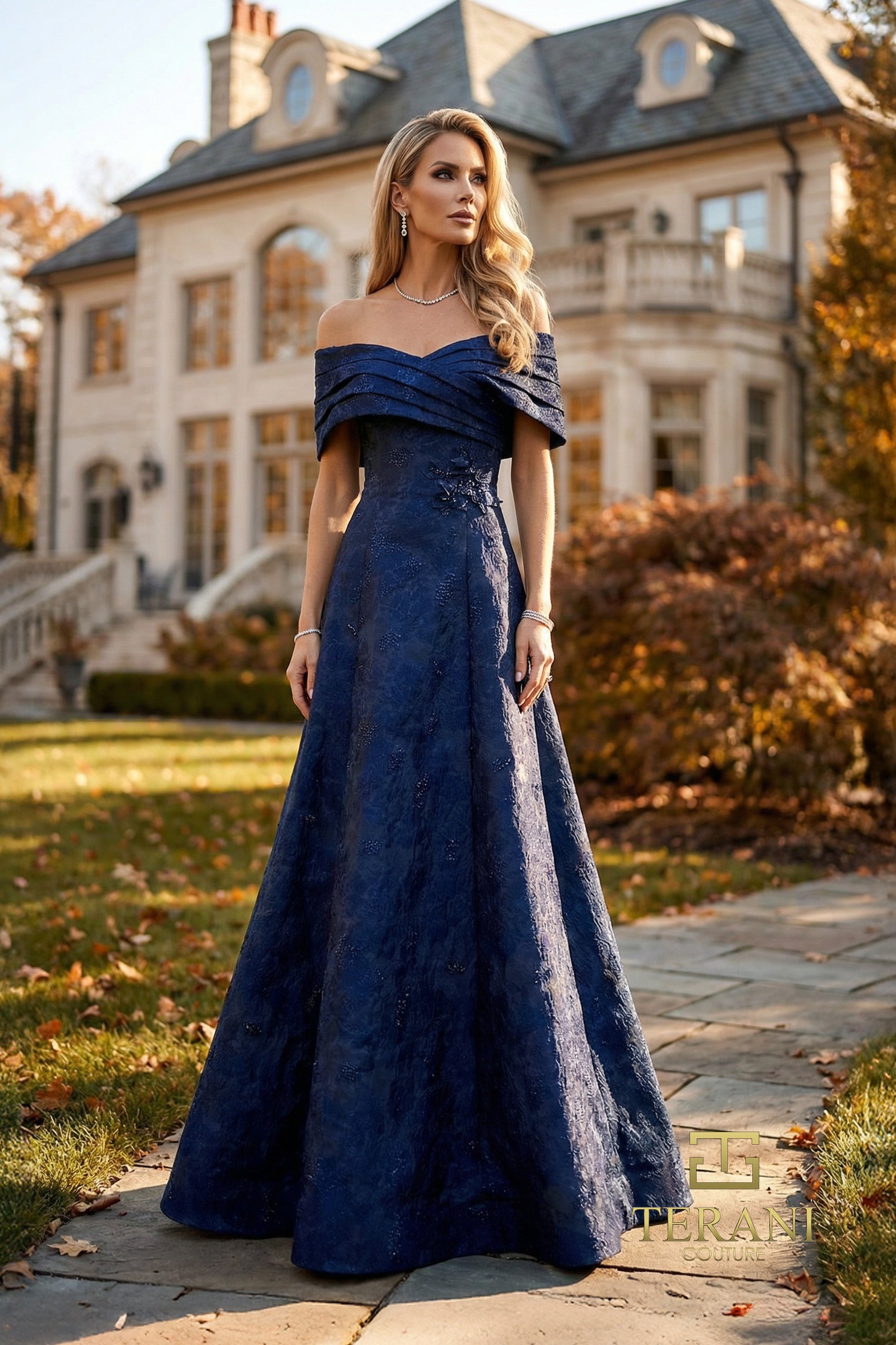 Off-Shoulder Long Mother of the Bride Dress - 262M7299