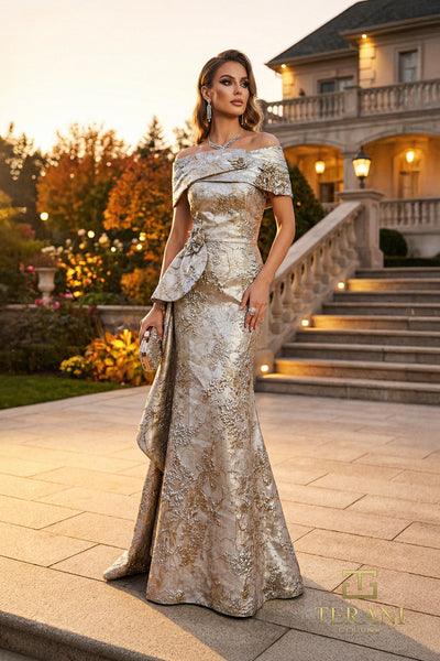 Off-Shoulder Long Mother of the Bride Dress - 262M7303