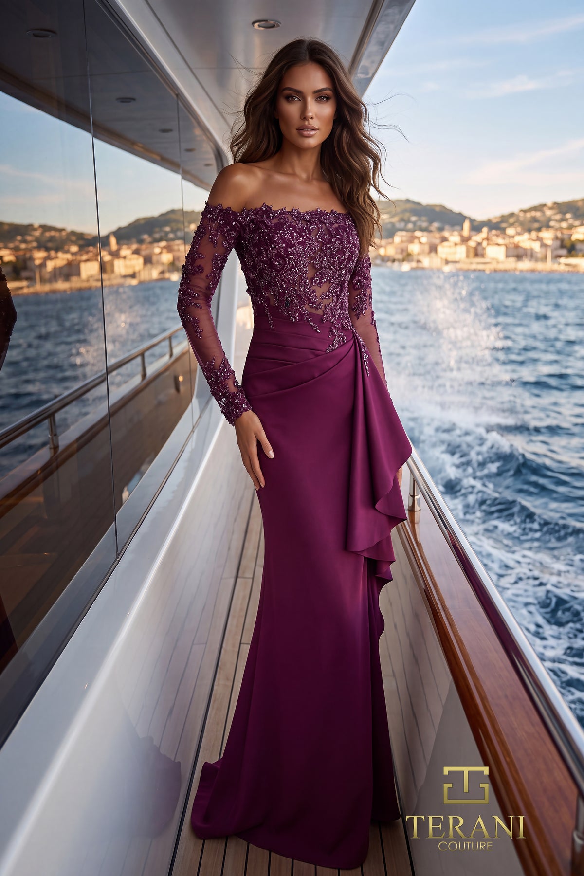 Off-Shoulder Long Evening Dress - 262E7074