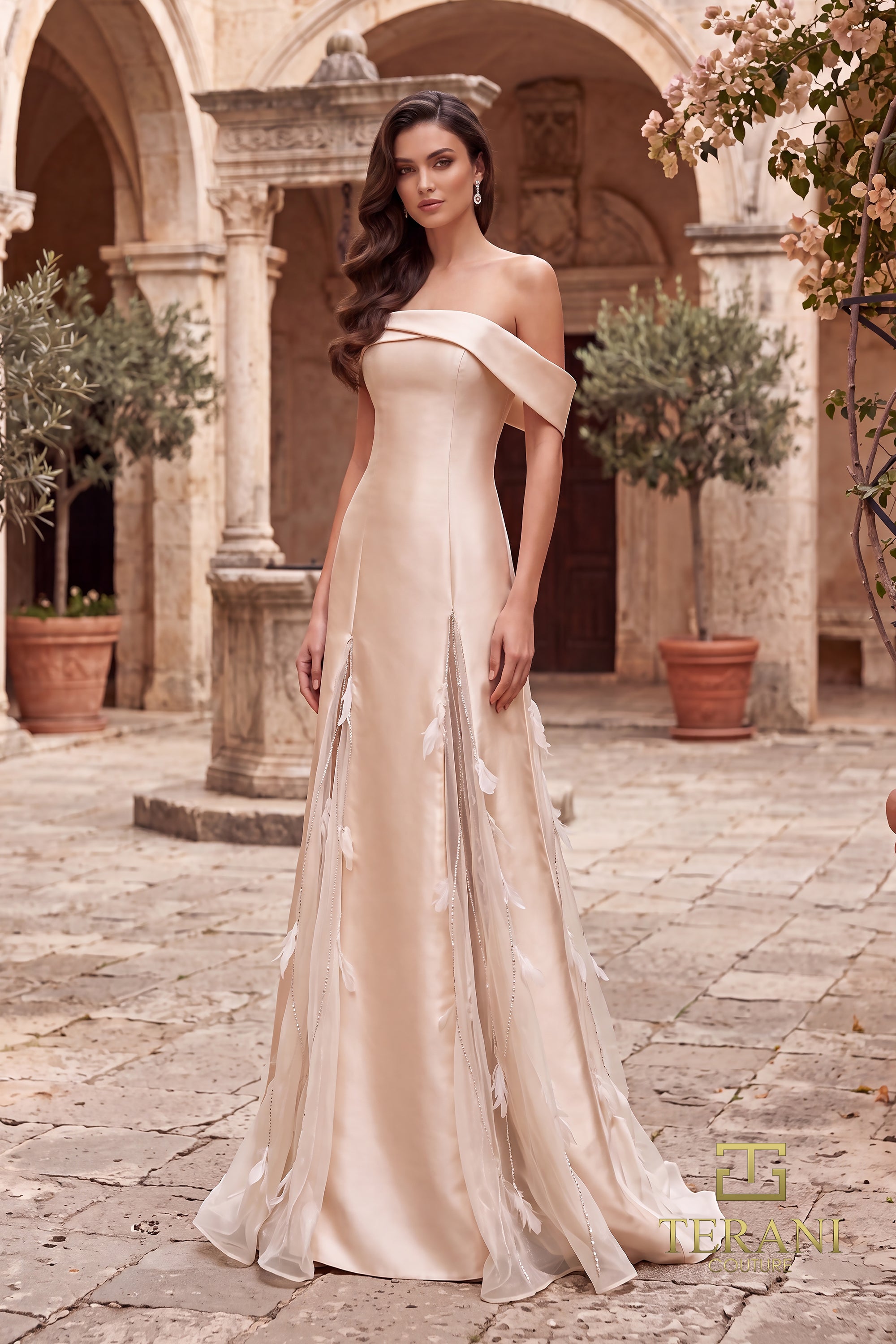 Off-Shoulder Long Evening Dress - 262E7080