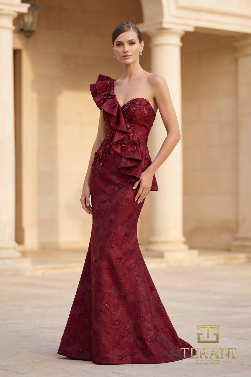 One-Shoulder Long Evening Dress - 262E7136