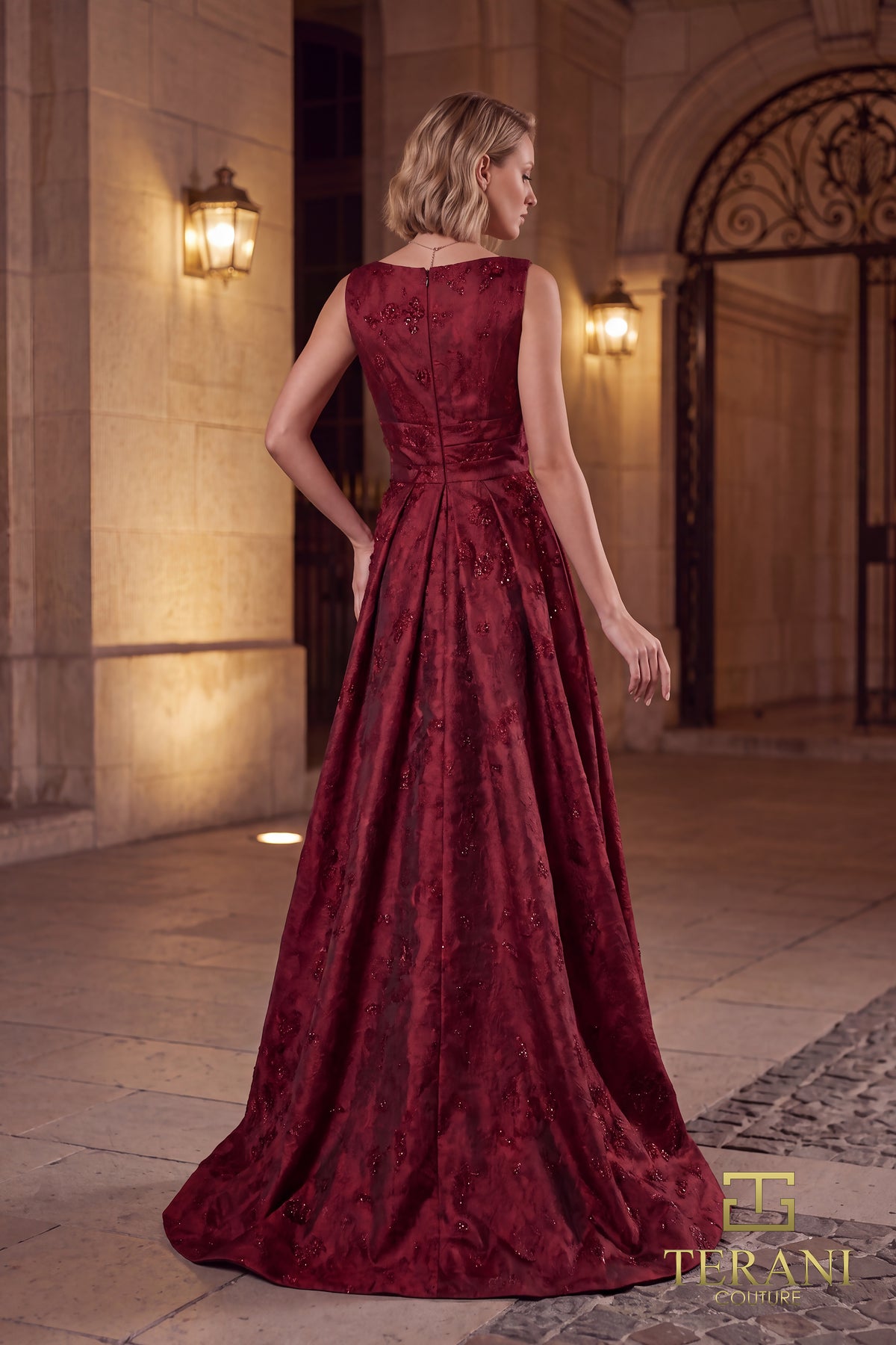 V-Neck Long Evening Dress - 262E7138