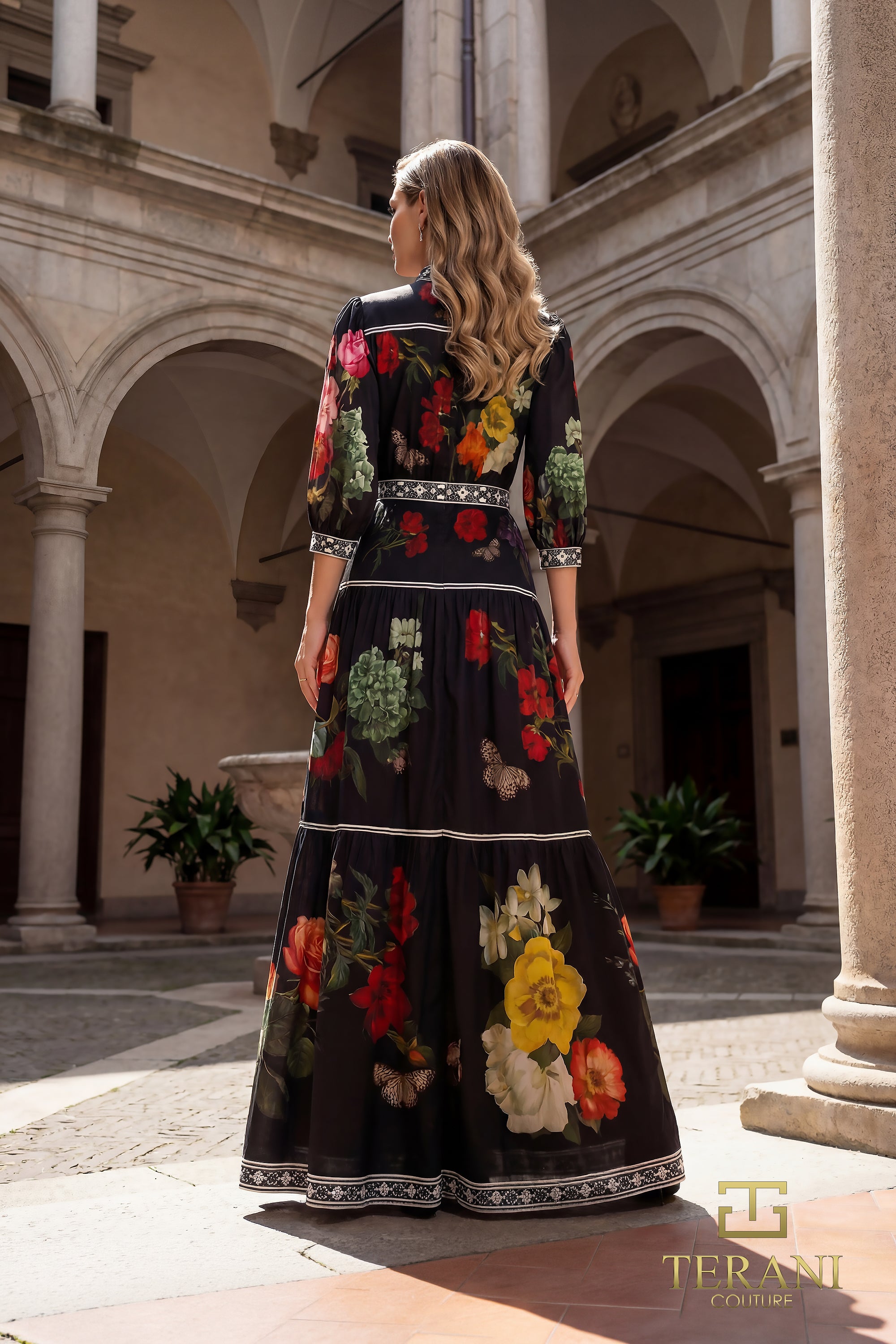 V-Neck Long Evening Dress - 262E7508