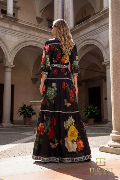 V-Neck Long Evening Dress - 262E7508