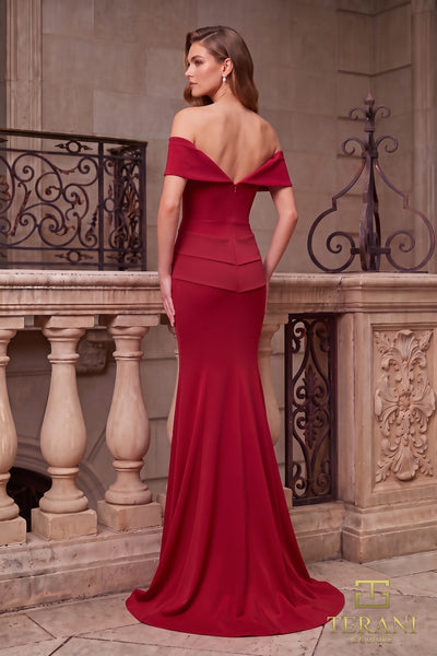 Off-Shoulder Long Mother of the Bride Dress - 262M7251