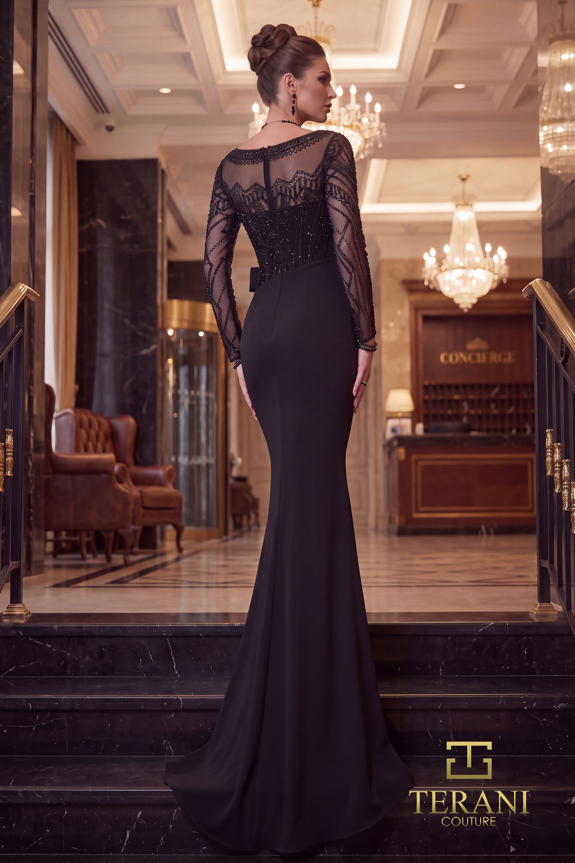 Round Neck Long Mother of the Bride Dress - 262M7293