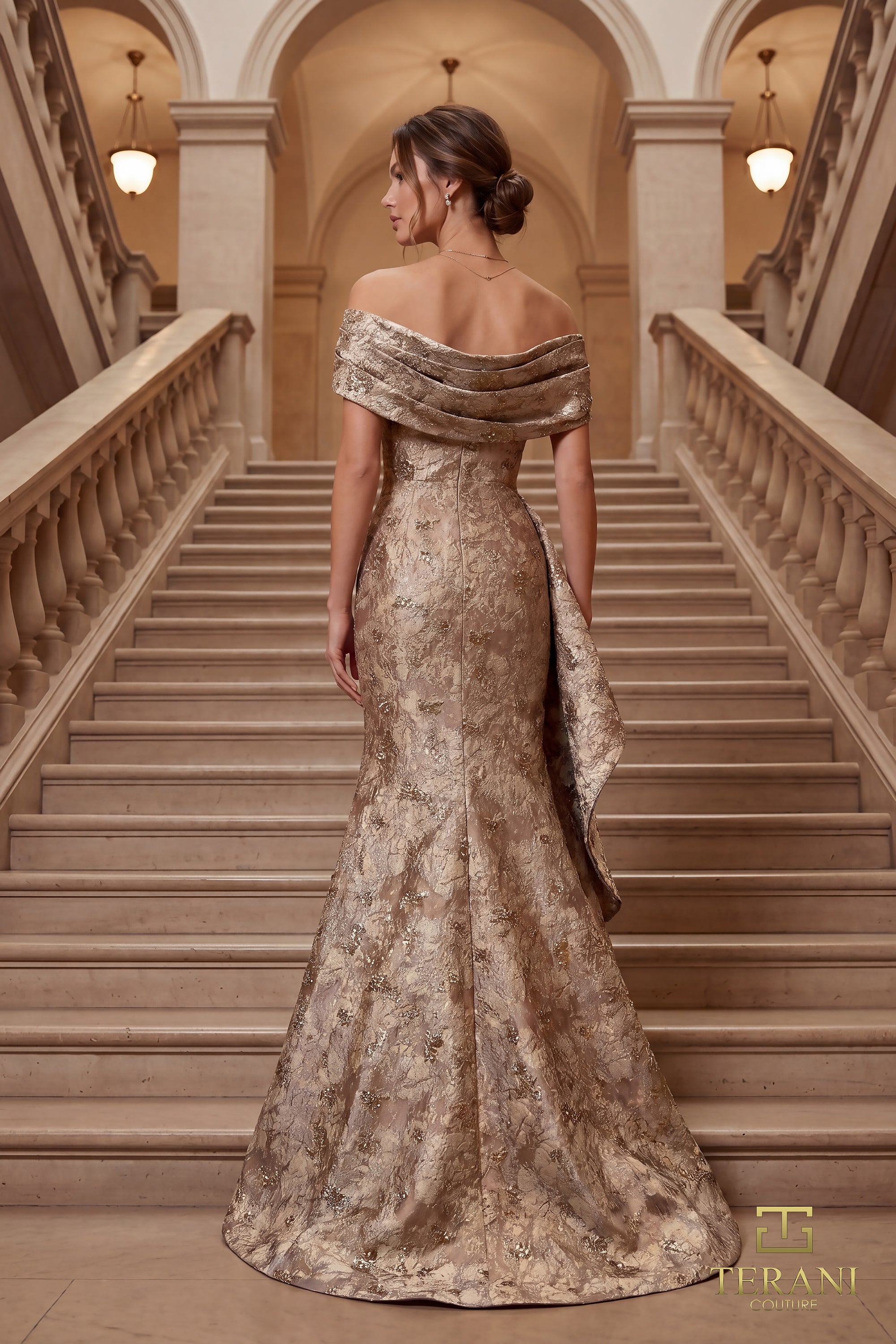 Off-Shoulder Long Mother of the Bride Dress - 262M7298