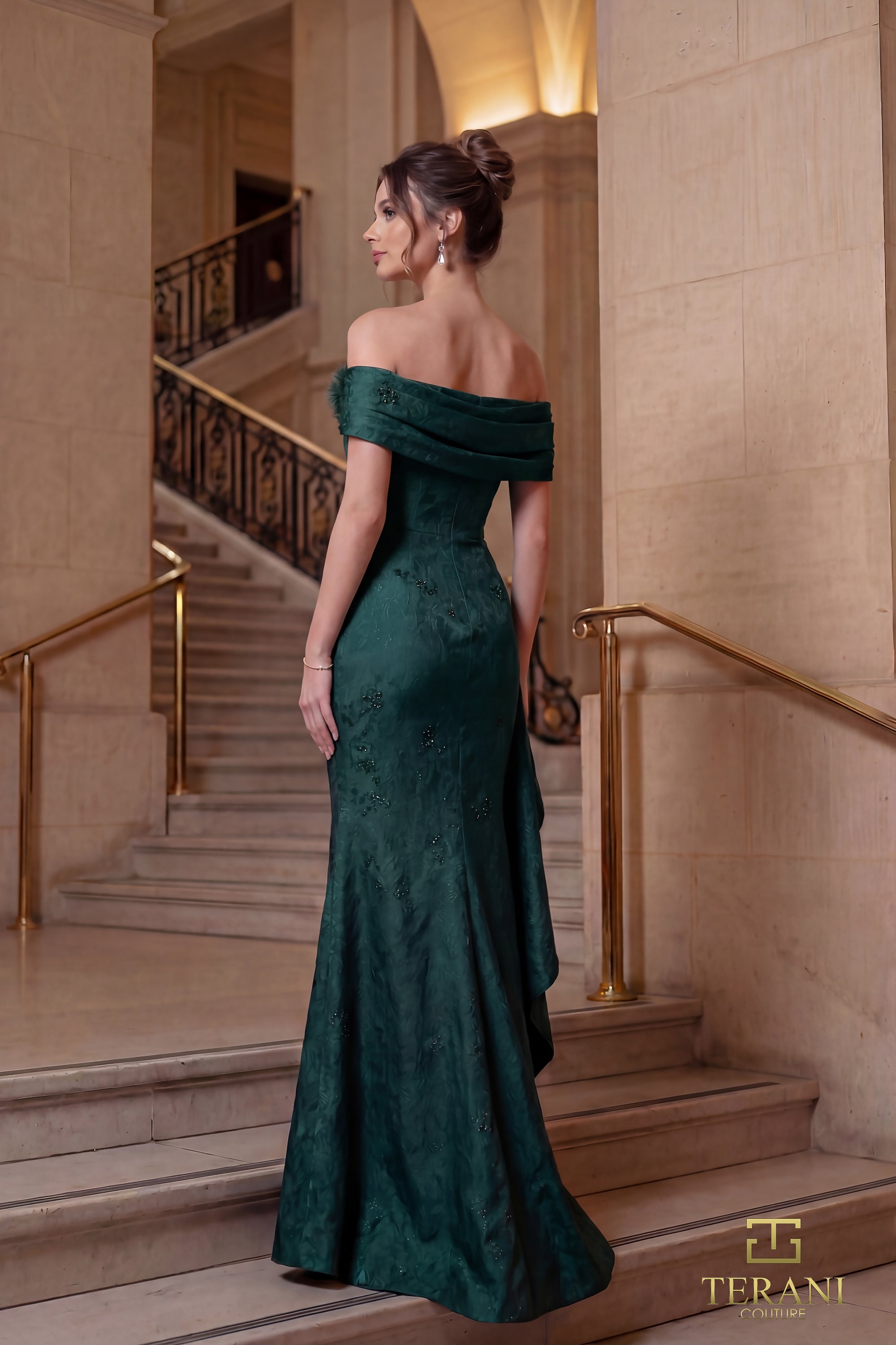 Off-Shoulder Long Mother of the Bride Dress - 262M7298