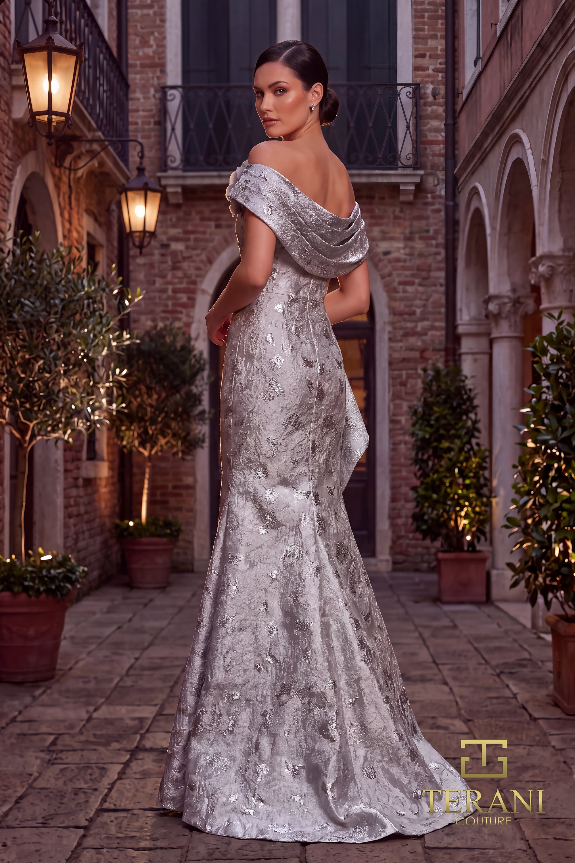 Off-Shoulder Long Mother of the Bride Dress - 262M7298