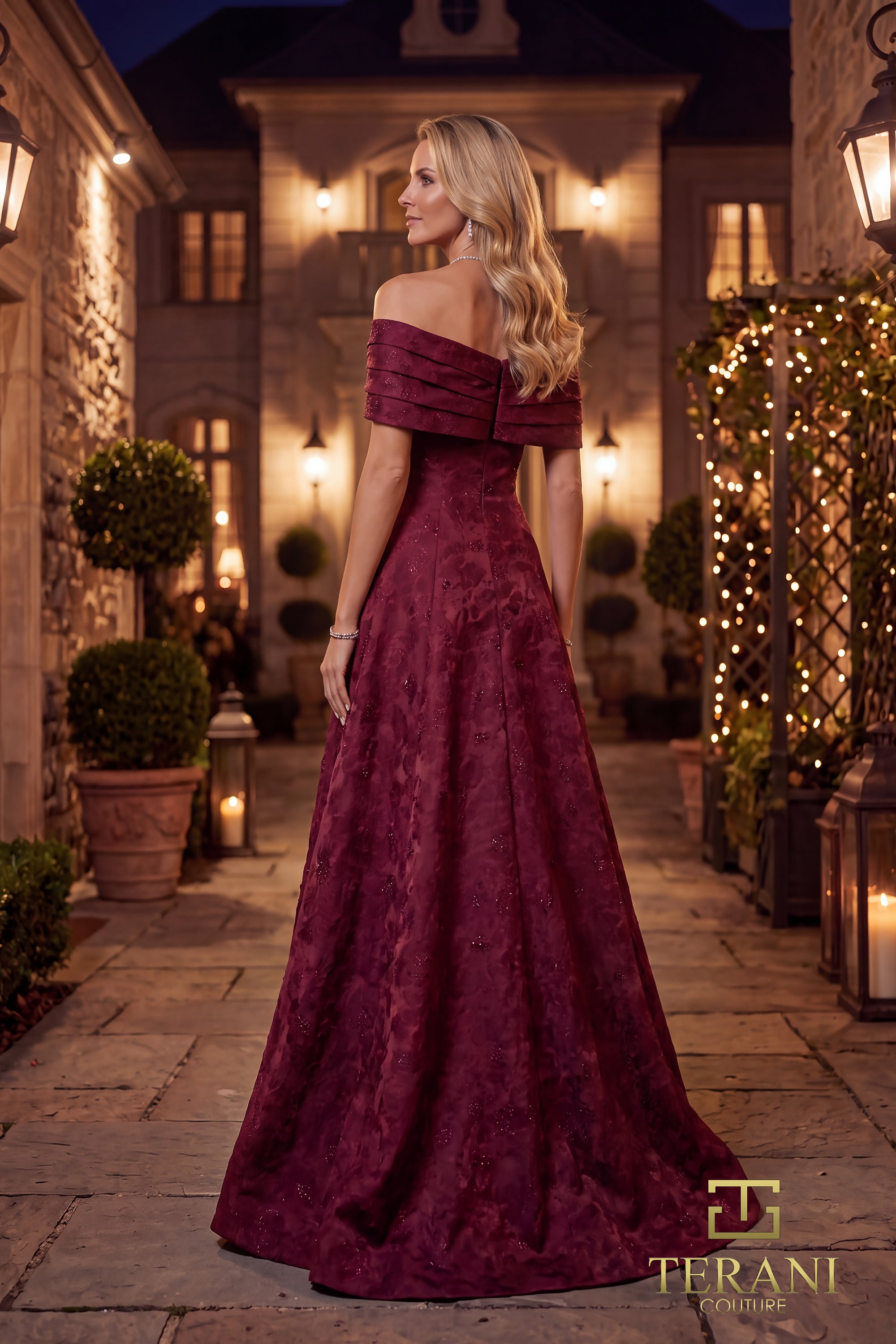Off-Shoulder Long Mother of the Bride Dress - 262M7299