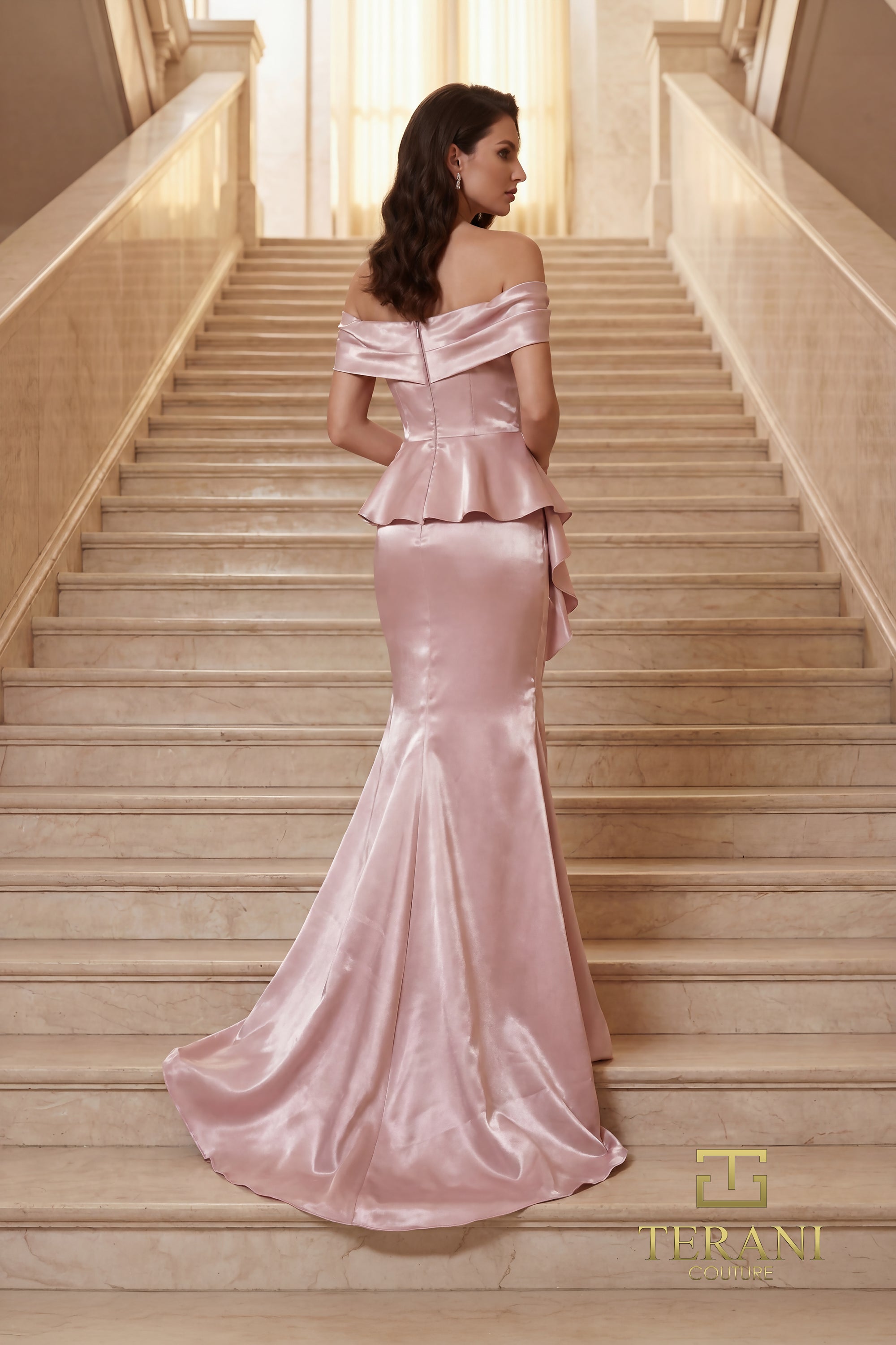 Off-Shoulder Long Mother of the Bride Dress - 262M7334
