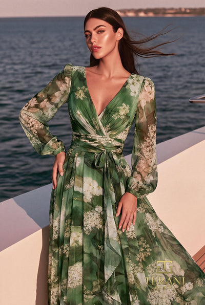 Terani Couture 271M8477 Green Multi