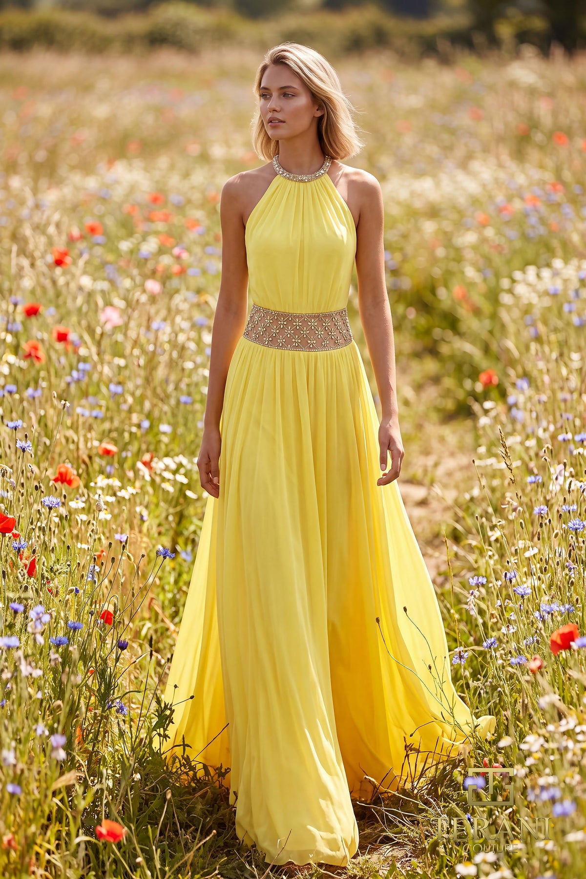 Terani Couture 271P8036 Yellow