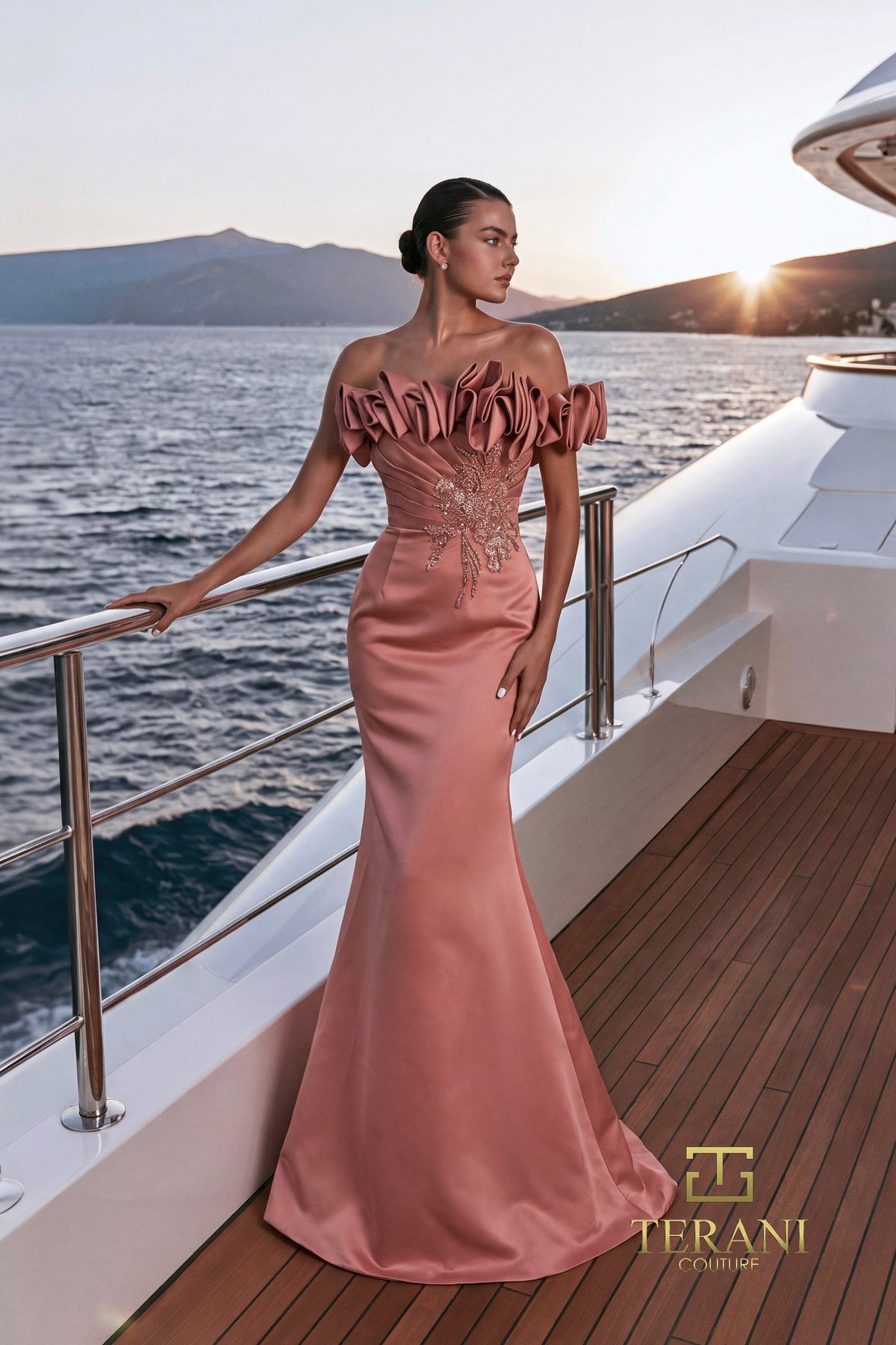 Terani Couture 271M8451 Cognac