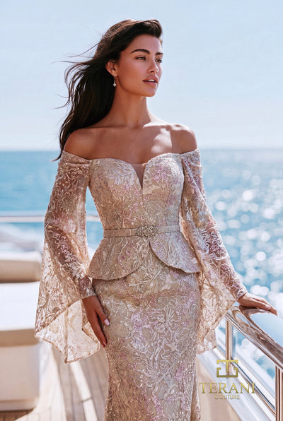 Terani Couture 271M8412 Champagne