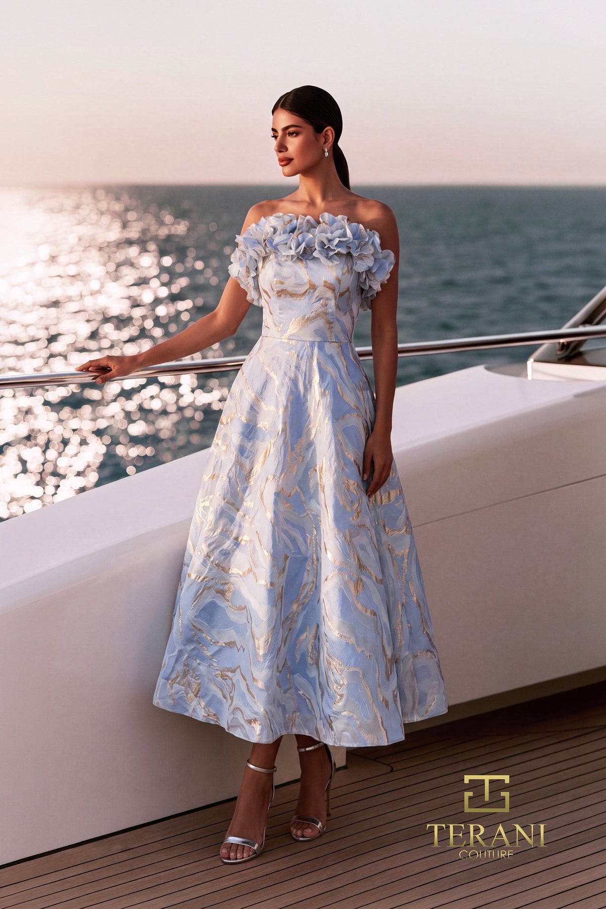 Terani Couture 271C8002 Light Blue