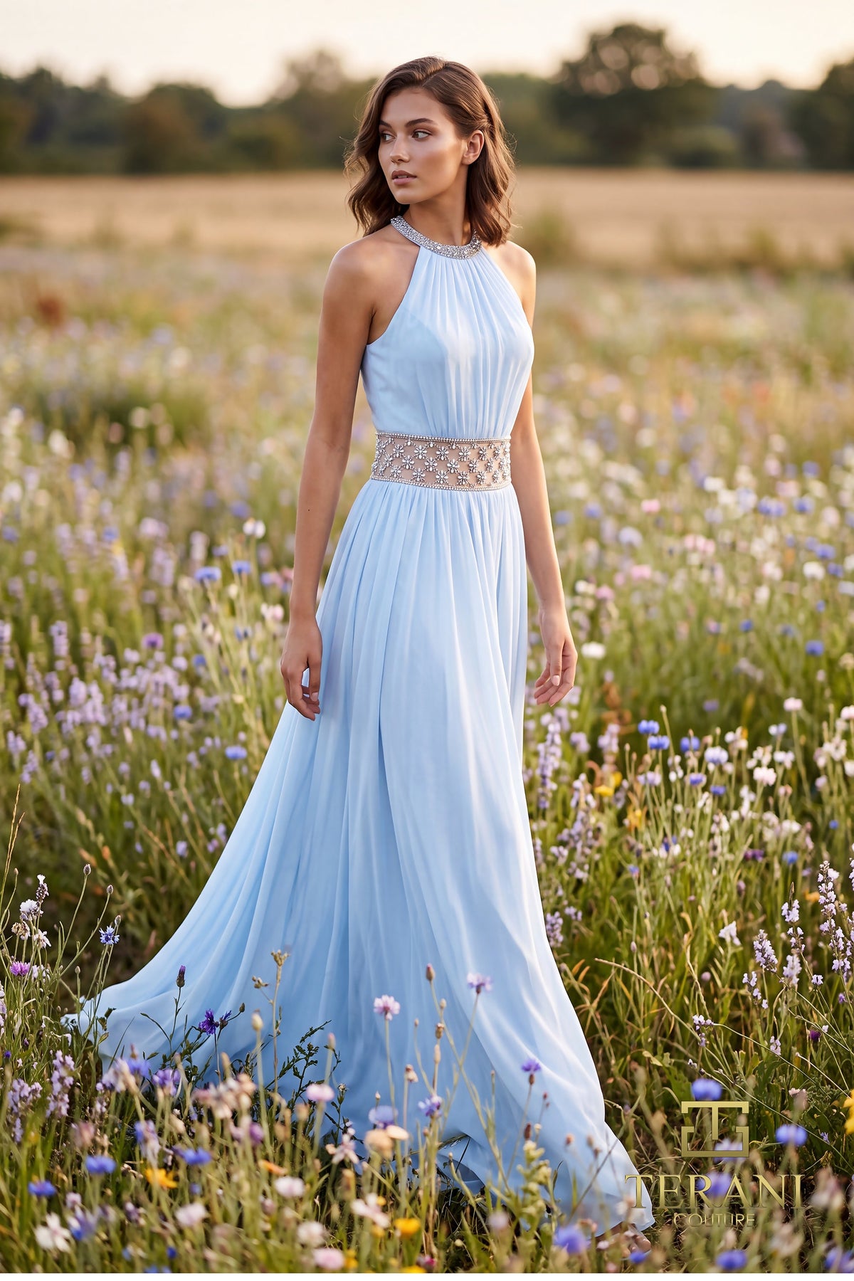 Terani Couture 271P8036 Light Blue