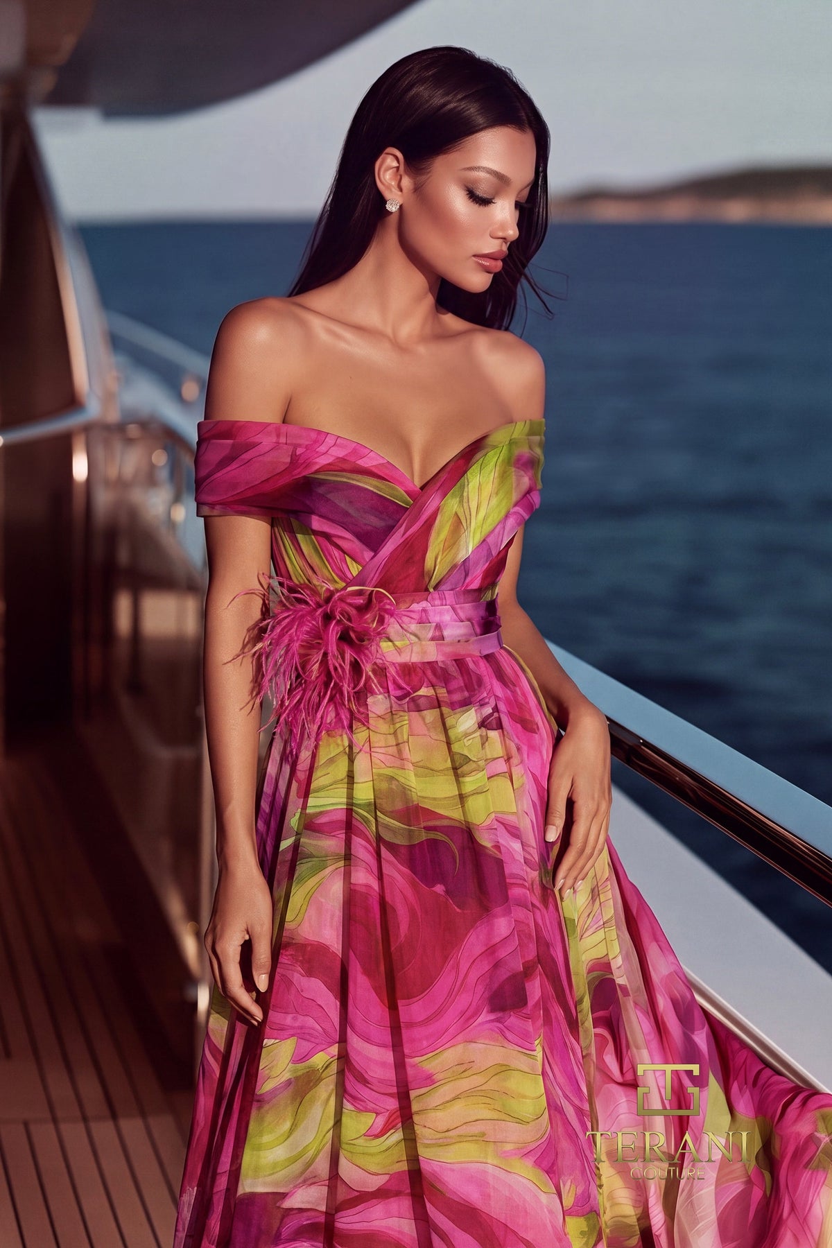 Terani Couture 271M8476 Fuchsia Multi