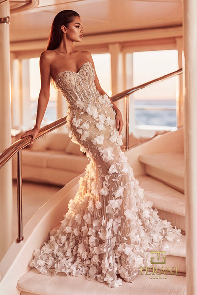 Terani Couture 271GL8364 Ivory Nude