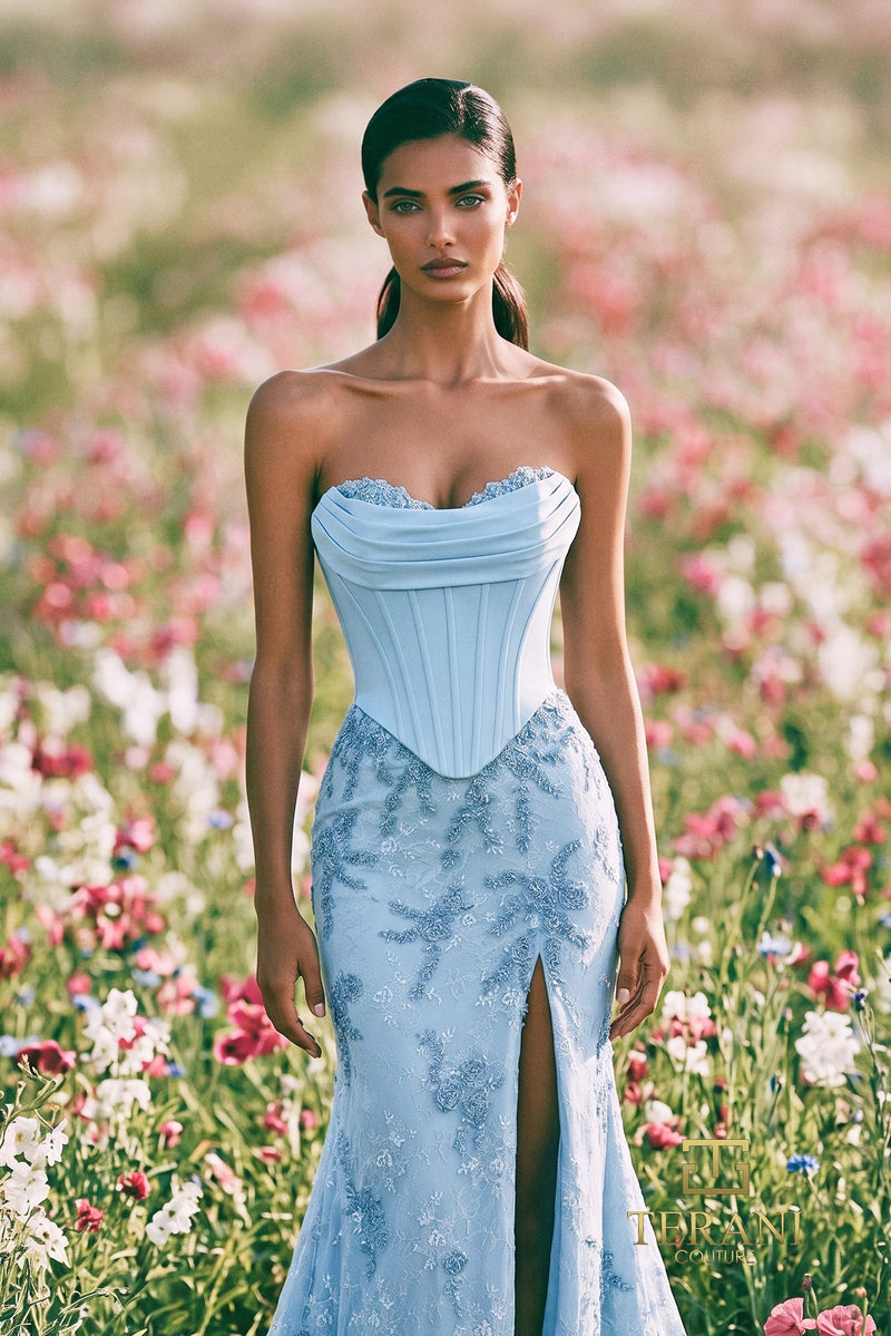 Terani Couture 271P8010 Light Blue