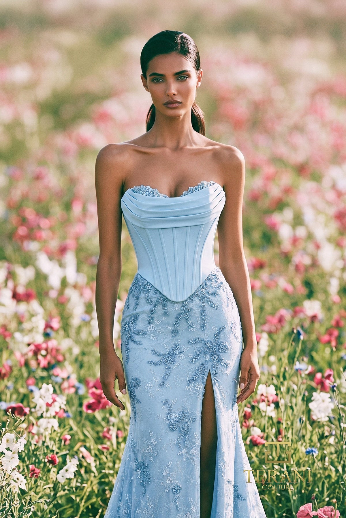 Terani Couture 271P8010 Light Blue