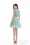 Two Piece Chiffon Skirt Beaded Cap Sleeve Top Short Ball Gown - 1521H0100