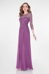 Quarter Sleeve Shimmering Long Gown - 1623M1860