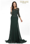 Quarter Sleeve Shimmering Long Gown - 1623M1860
