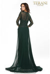 Quarter Sleeve Shimmering Long Gown - 1623M1860
