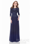 Quarter Sleeve Shimmering Long Gown - 1623M1860