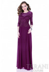 Quarter Sleeve Shimmering Long Gown - 1623M1860