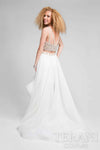 Two Piece Beaded Strappy Back Boat Neck Ball Gown - 1711P2692