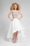 Two Piece Beaded Strappy Back Boat Neck Ball Gown - 1711P2692