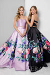 Strapless Sweetheart Floral Print Prom Ball Gown - 1711P2703