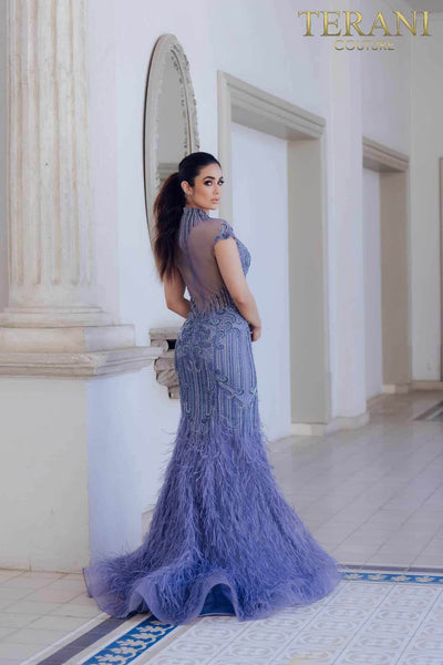 terani couture 1722gl4488 beaded floral applique evening dress Terani Couture 1722GL4488 Formal Long Prom Dress main image 0
