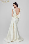 Sleeveless Boat Neck Low Back Floral Applique Mother of the Bride Dress - 1721M4703