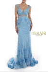 3D Floral Applique Beaded Evening Dress - Floral Applique Dress -1722GL4488