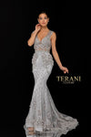 3D Floral Applique Beaded Evening Dress - Floral Applique Dress -1722GL4488