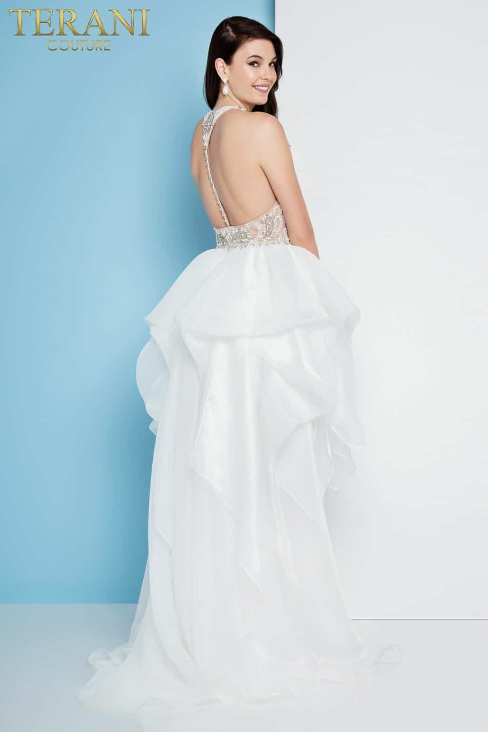 Beaded Spaghetti Strap High Low Prom Dress – 1811P5782